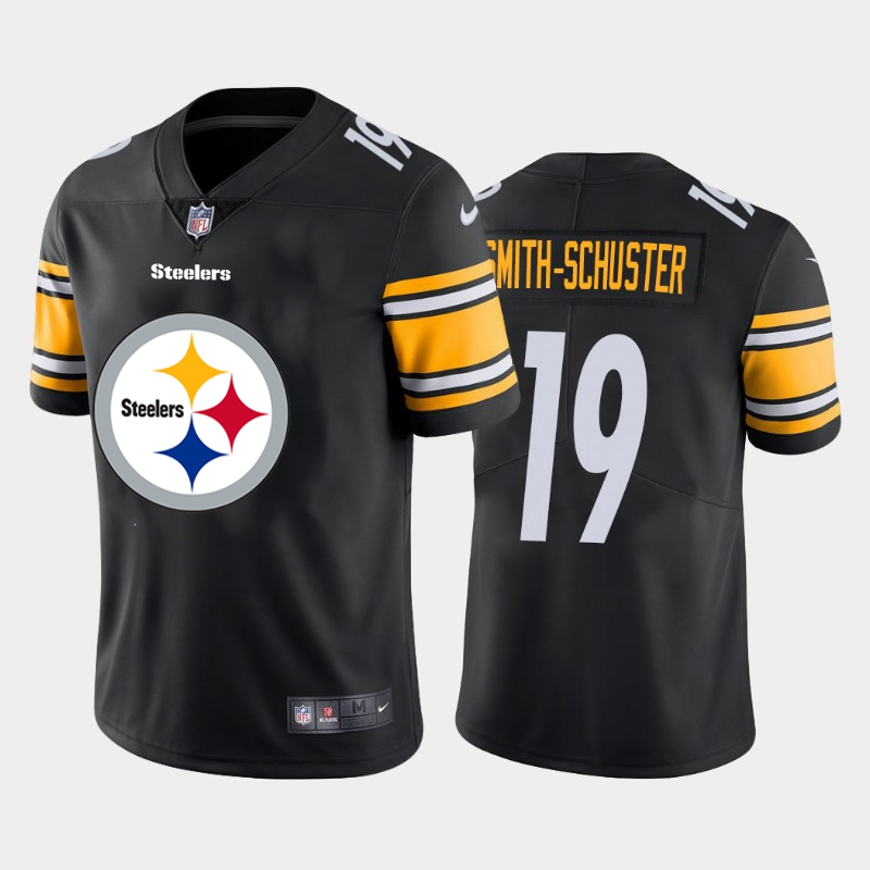 Men's Pittsburgh Steelers #19 JuJu Smith-Schuster Black 2020 Team Big Logo Limited Stitched Jersey